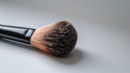 Makeup brush against white backdrop