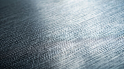 Poster - Closeup of a brushed titanium plate with subtle scratches and a cool grey hue 