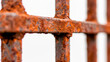 © fotogurme - Corroded iron gate closeup with flaky rust and rich texture isolated on white background
