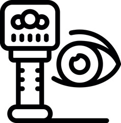 Sticker - Ophthalmologist checking eyesight using autorefractor medical device