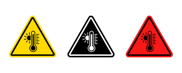 Wall Mural - heat warning sign set
