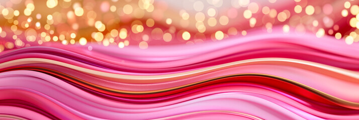 Sticker - Diwali abstract background with wave patterns in pink and gold fluid and dynamic 