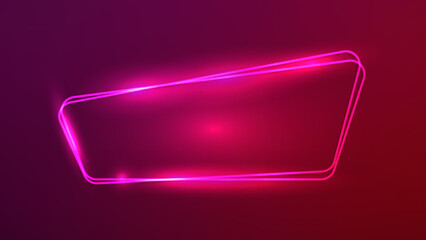 Wall Mural - Neon double frame with shining effects 