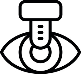 Sticker - Line icon of biometric eye scan, depicting concept of modern security and identification technology