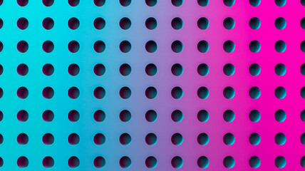 Wall Mural - gradient background transitioning from turquoise to magenta halftone elements for a bold trendy look 