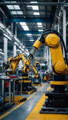 Sticker - Robotic automation at work in a car manufacturing facility