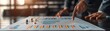 © Cheewynn - Close-up of a financial advisor pointing at growth charts on a presentation board, office background, focused lighting, high-detail photo-realistic setting, strategy session