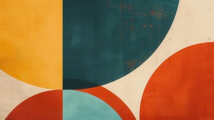 vibrant midcentury art background bold geometric shapes in retro color palette abstract composition evokes 1950s design aesthetic perfect for nostalgic yet modern illustrations