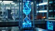 © Abul - Futuristic hourglass with blue liquid and flames.
