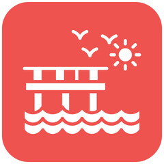 Poster - Wharves vector icon. Can be used for Coastline iconset.