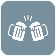 Sticker - Beers Toasting vector icon. Can be used for Oktoberfest iconset.