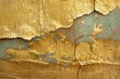 © volga - Golden texture with peeling and cracked paint on surface