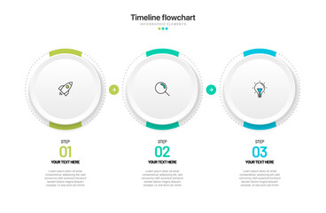 Poster - Timeline infographic design with options or steps. Infographics for business concept. Can be used for presentations workflow layout, banner, process, diagram, flow chart, info graph, annual report.