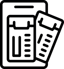 Sticker - Smartphone sending online survey form for market research and customer feedback