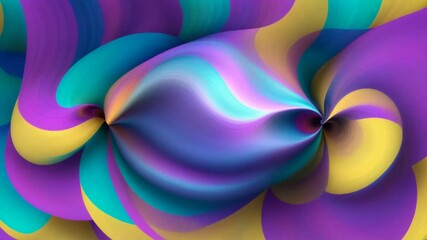 Wall Mural - looped mesmerizing 3d animation of dynamic plasma background with glowing lines purple shades, blue 