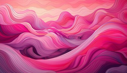 Wall Mural - Colorful abstract wave pattern in pink tones