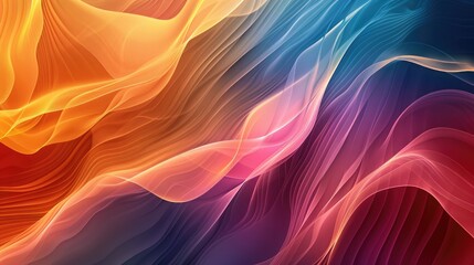 Wall Mural - A colorful abstract wallpaper with flowing patterns and textured layers, forming a harmonious and eye-catching background.