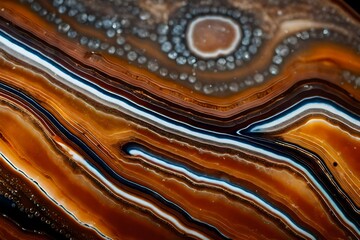 Wall Mural - Macro photograph of the curving linear pattern in an agate from botswana.