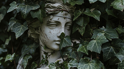 Greek goddess Venus in greenery.