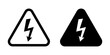 © Maksim - High voltage icon. Warning electricity symbol. Alert, hazard and danger, caution electrical icon. Triangle with lightning sign.