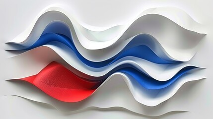 Wall Mural - Minimalist 3d abstract red and blue design on white background, asymmetrical layout, Olympic sport games concept