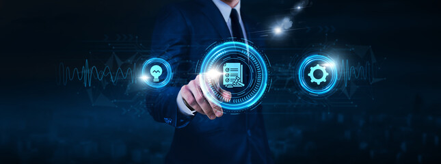 compliance regulations, security protocols, risk management, businessman touch of compliance icon da