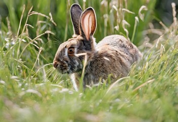 Wall Mural - A Rabbit in the grass