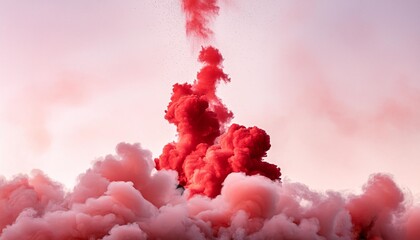 Poster - a red cloud of smoke with a red background