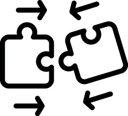 Poster - Two puzzle pieces are connecting while arrows point in different directions, symbolizing the complexity of problem solving