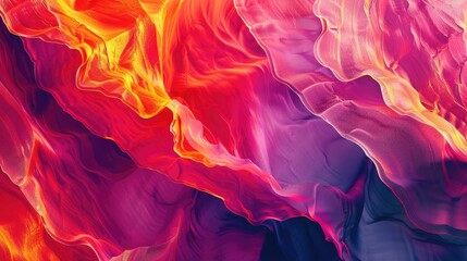 Wall Mural - a stunning abstract wallpaper featuring a blend of bold, bright colors and intricate textures, formi