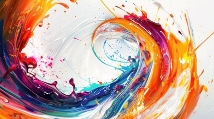 Wall Mural - an abstract artwork with swirling circular patterns of liquid motion, featuring bright, curved waves