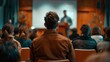 © SKIMP Art - In the photo, there is an audience of people sitting in chairs and watching someone giving a presentation on stage at a conference or business meeting Generative AI