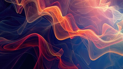 Wall Mural - An abstract background with fluid lines, waves, and organic shapes, forming a dynamic and visually captivating panorama wallpaper.