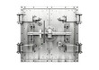 © valiantsin - Steel metallic door secure lock protect vault safe strength banking wealth. Safety storage background deposit finance savings money system business secrecy solid password room box, transparent PNG
