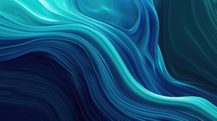 Wall Mural - an abstract design with smooth, undulating lines that mimic the movement of waves, in a gradient fro