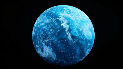a stunning image of a blue planet with intricate surface patterns, capturing the beauty and complexi