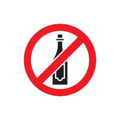 No alcohol icon design, isolated on white background, vector illustration