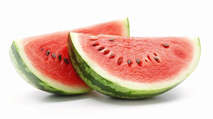 Wall Mural - A watermelon cut in half with a white background