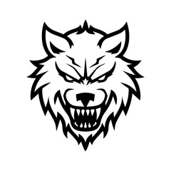 Wall Mural - werewolf icon or modern line symbol. Vector line art and icon design with bold outline. Black and white Pixel Perfect minimalistic symbol isolated white background. Silhouette simple thin sign