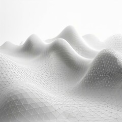 Abstract digital wave mesh structure on white background