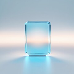 Poster - Blue Square Object on White Surface