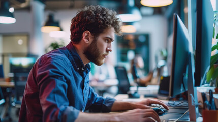 Canvas Print - An employee of an IT company