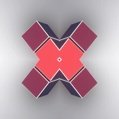 Leinwandbilder - Digital illustration of colorful geometric shapes in perfect harmony. 3d rendering