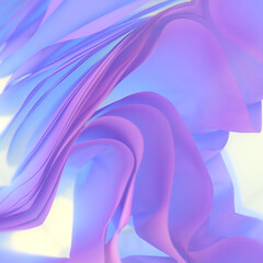 Aufkleber - Abstract pattern of flying fabric stripes. 3d rendering digital illustration