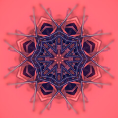 Leinwandbilder - Digital illustration showing a star pattern of a group of multicolored sticks. 3d rendering