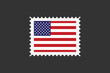 © cartoon - Usa flag postage stamp, vintage label cards flag