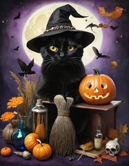 Enchanting Collection of Magical Illustrations for Halloween Season