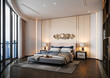 © murattellioglu - 3d render of luxury hotel room, bedroom