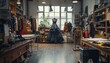 © markusmiller - Dynamic women's fashion atelier workshop where skilled tailors create stylish dresses, emphasizing