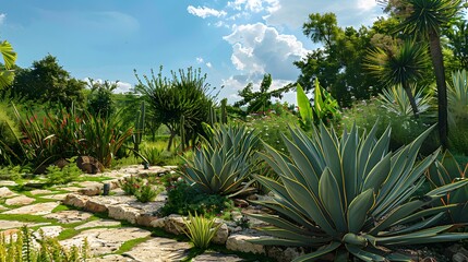 Wall Mural - Lush Agave Plants in Natural Habitat
